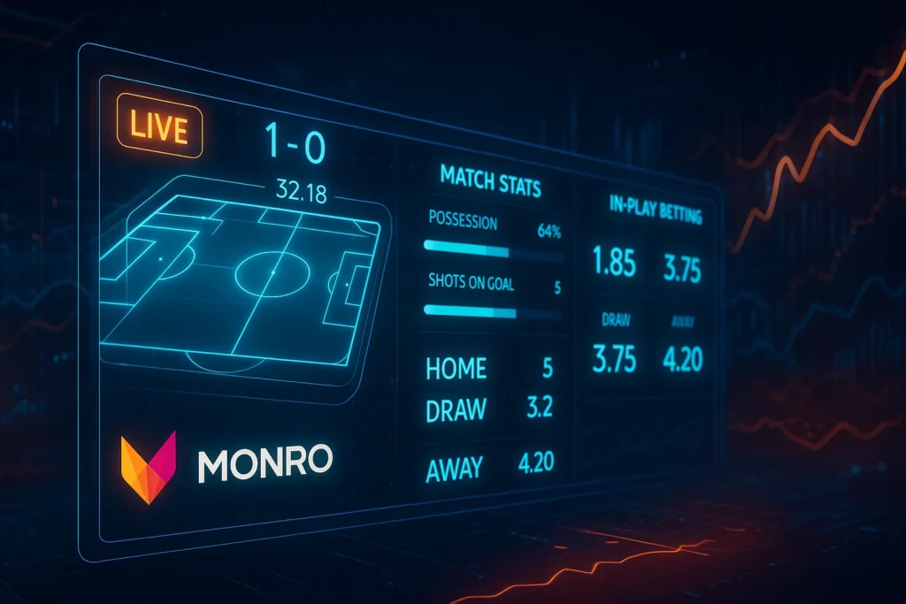 Monro Casino Live Wetten - Dashboard Ansicht